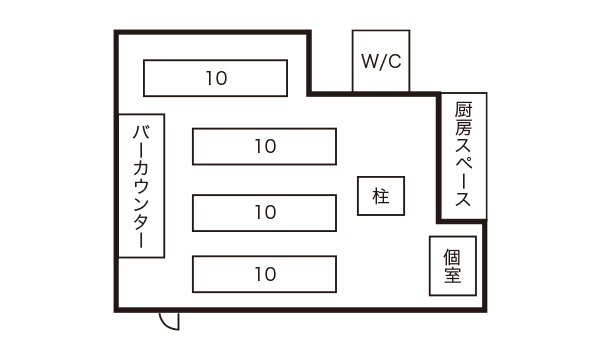 レストラン正賓 40名様レイアウト例