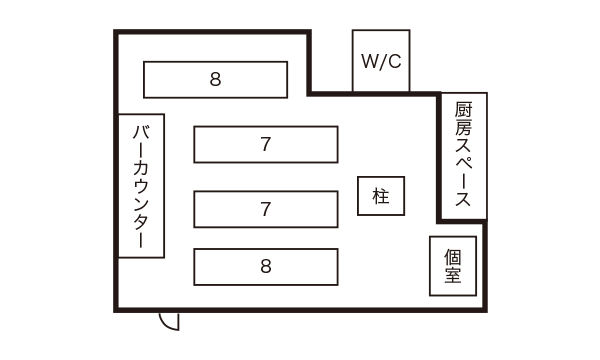 レストラン正賓 30名様レイアウト例