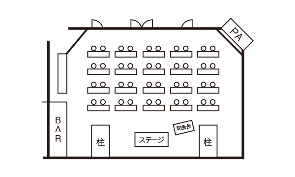 スクール40名様レイアウト例